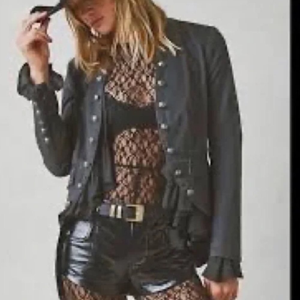 Free People Ruffles and Romance Military-Style Jacket - Picture 2 of 4